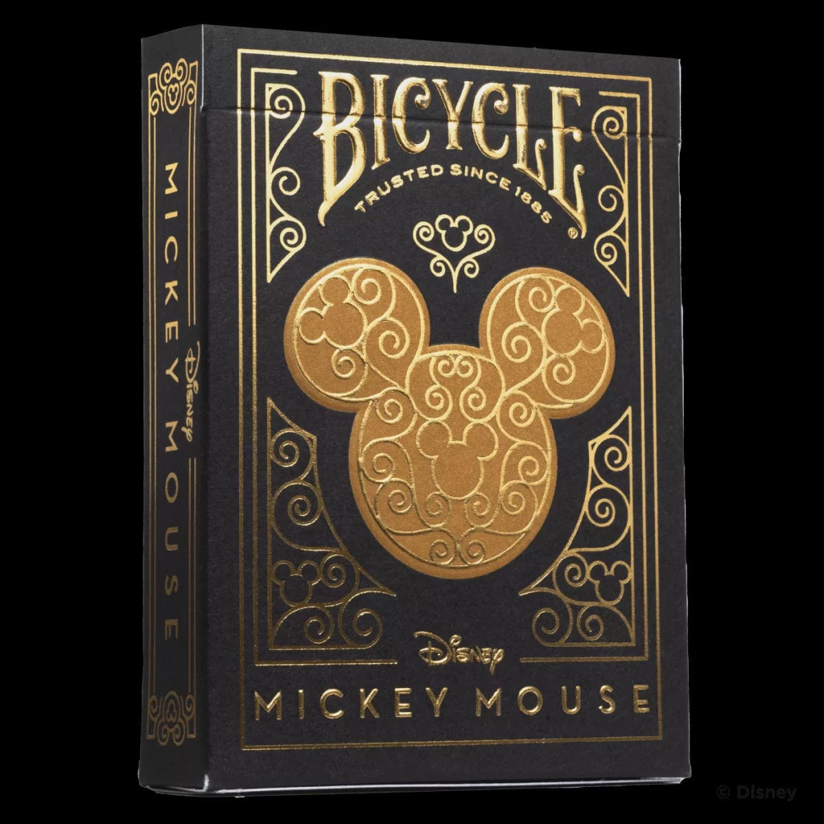 disney card game Bicycle Disney Black & Gold Mickey Playing Cards Display