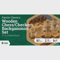 Thumbnail for lets play games Board game LPG Wooden Folding Chess/Checkers/Backgammon Set 35cm