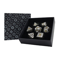 Thumbnail for lets play games dice LPG Dice RPG Set Hollow Celtic - Chrome and Gold