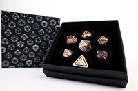 Thumbnail for lets play games dice LPG Dice Set - Metal RPG Concentric Black/Brass