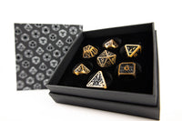 Thumbnail for lets play games dice LPG Dice Set - Metal RPG Draco Dark Black/Gold