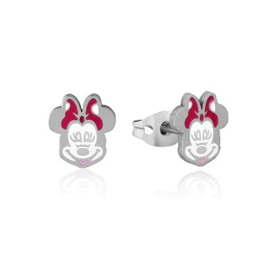 Techzone Geelong ECC Disney Minnie Mouse Enamel Stud Earrings Silver