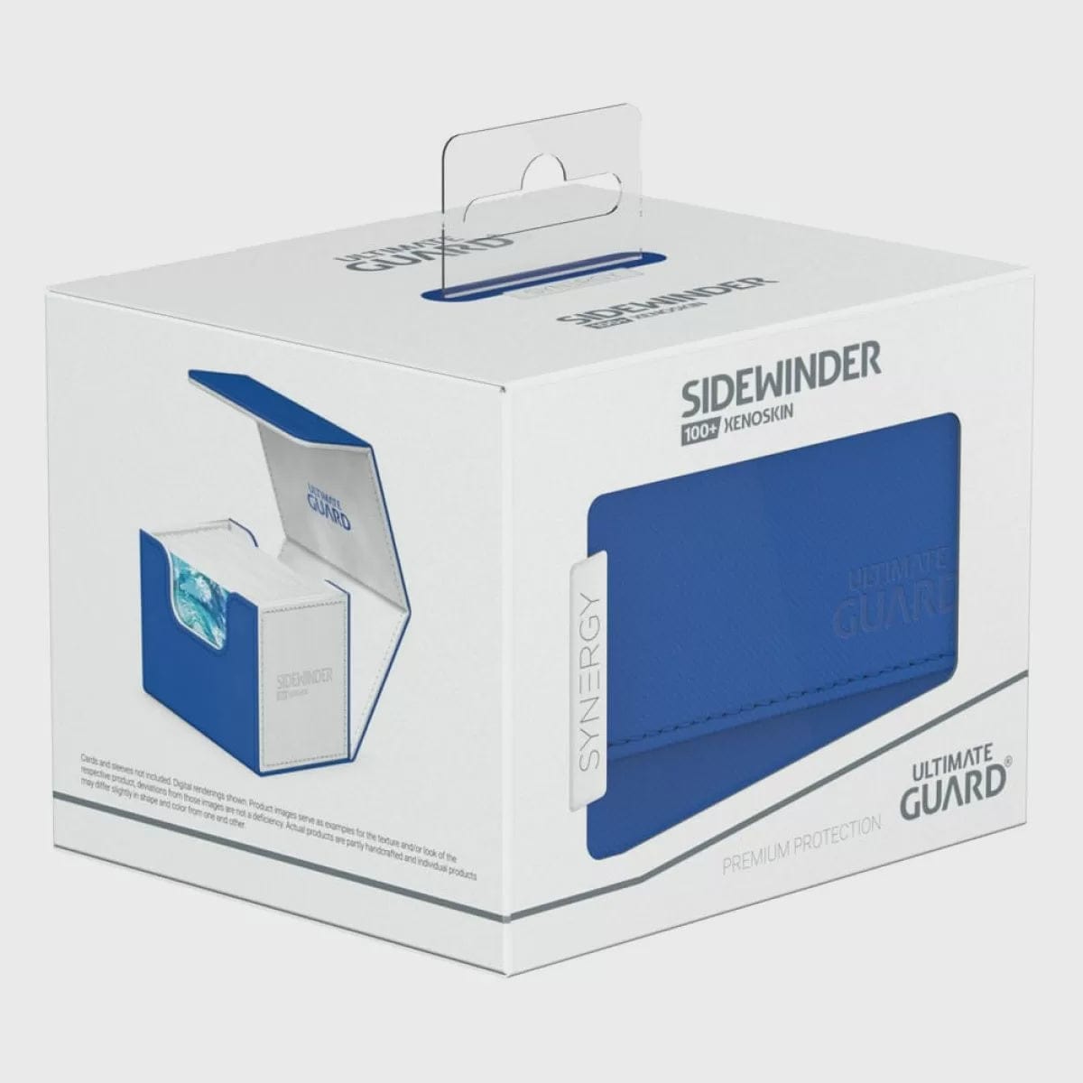 ultimate guard card accessories Ultimate Guard Synergy Sidewinder 100+ Blue/White Deck Box